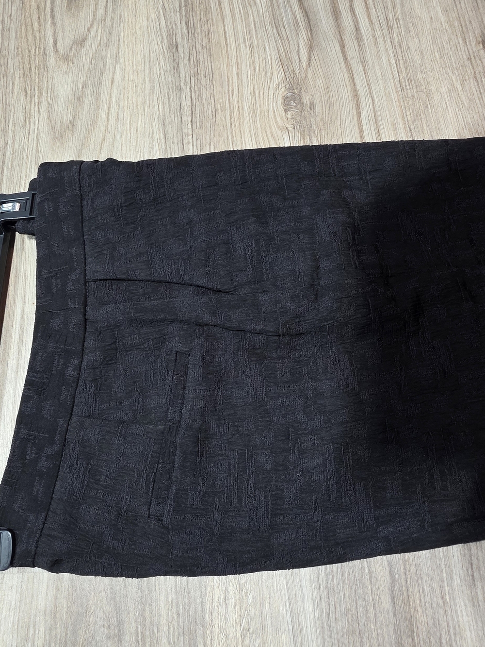 Zara Jacquard Ankle Pants Black Textured Trousers - Picture 3 of 9